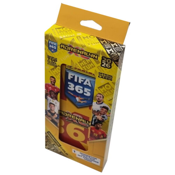 Panini FIFA 365 2026 Adrenalyn XL Pencil Tin Rot-Gelb | Momentum Oro Pack + 2 Booster