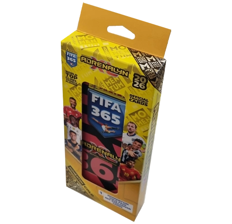 Panini FIFA 365 2026 Adrenalyn XL Pencil Tin Schwarz-Pink | Momentum Oro Pack + 2 Booster