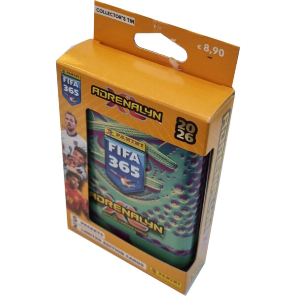 Panini FIFA 365 2026 Adrenalyn XL Collector Tin Türkis-Lila | 5 Booster + 2 Limited