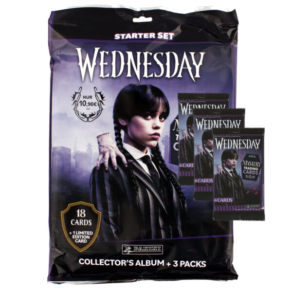 Panini Wednesday Trading Cards Starter Pack + 3 Booster zur Netflix-Serie!