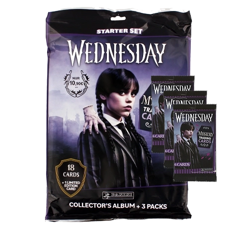 Panini Wednesday Trading Cards Starter Pack + 3 Booster zur Netflix-Serie!