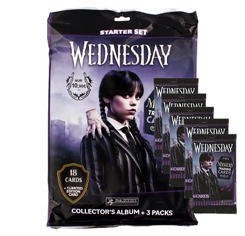 Panini Wednesday Trading Cards Starter Pack + 5 Booster zur Netflix-Serie!