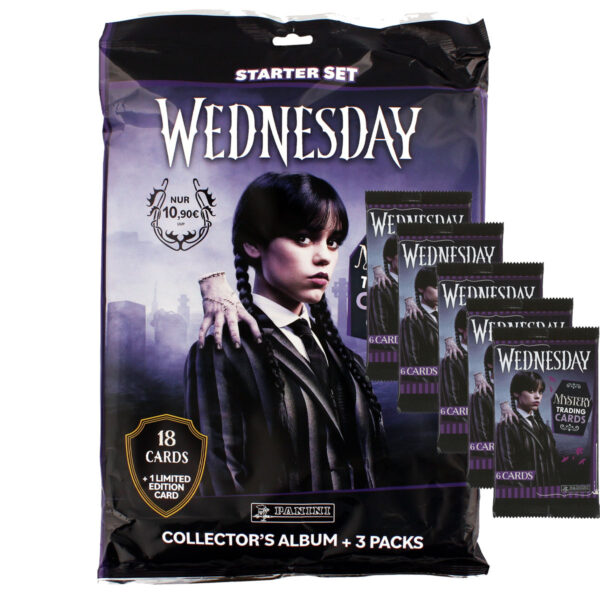 Panini Wednesday Trading Cards Starter Pack + 5 Booster zur Netflix-Serie!