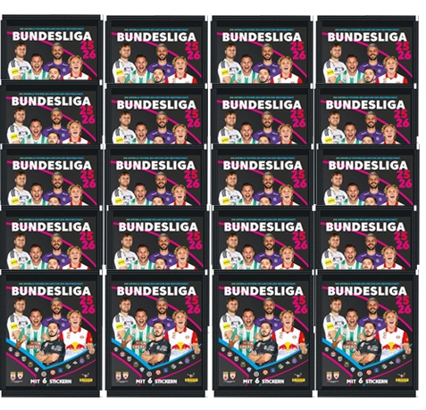 Panini Admiral Österreichische Bundesliga Sticker 2025/26 – 20 Stickertüten