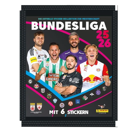 Panini Admiral Österreich Bundesliga Sticker 2025/26 Tüten Offizielle Fußball-Sammelserie