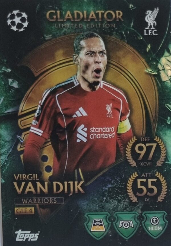 Topps Match Attax Champions League 2025/26 Gladiator Limited Edition GLE 4 VIRGIL VAN DIJK