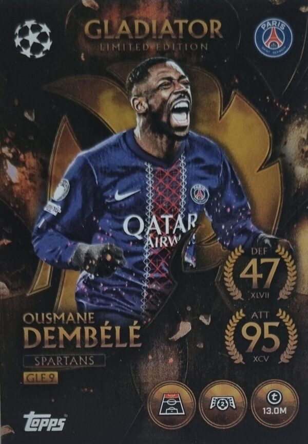 Topps Match Attax Champions League 2025/26 Gladiator Limited Edition GLE 9 OUSMANE DEMBÉLÉ