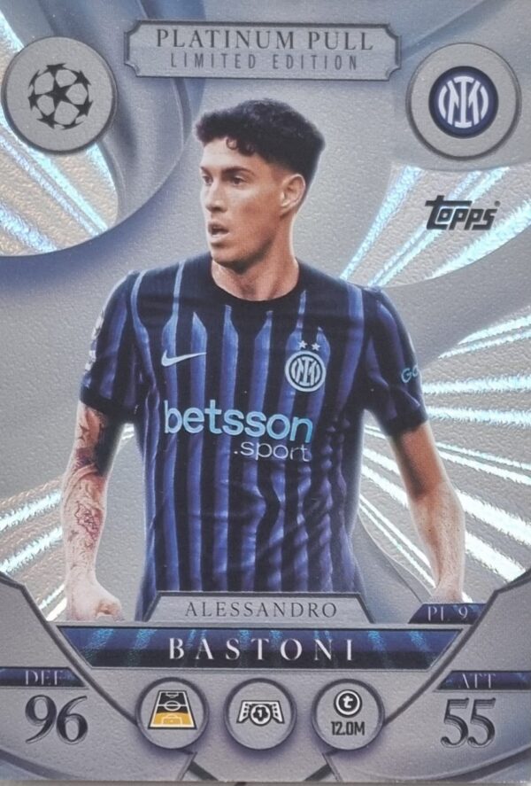 Topps Match Attax Champions League 2025/26 Platinum Pull Limited Edition PL 9 ALESSANDRO BASTONI