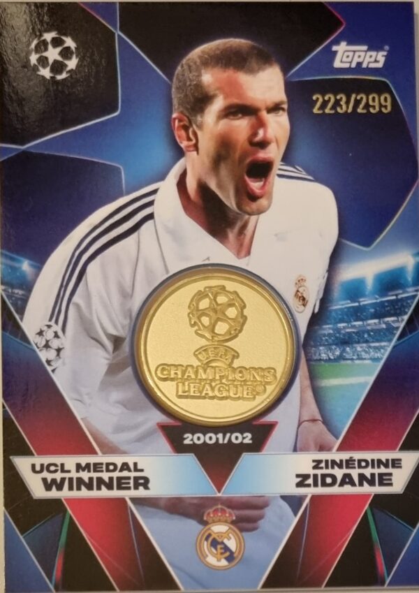 Topps Match Attax Champions League 2025/26 UCL Medal Winner Relic UCLW-ZZ Zinédine Zidane – Limited 223/299