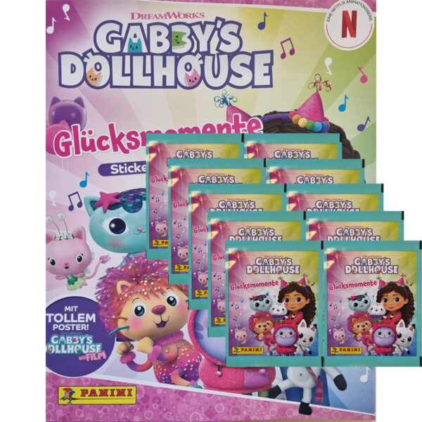 Panini Gabbys Dollhouse Glücksmomente Sticker Album + 10 Stickertüten | Sticker-und-co.de