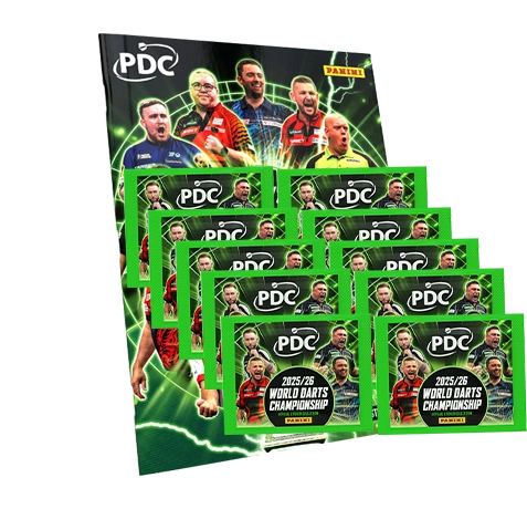 Panini PDC Darts 2026 Stickeralbum + 10 Tüten | Offizielles Panini Bundle