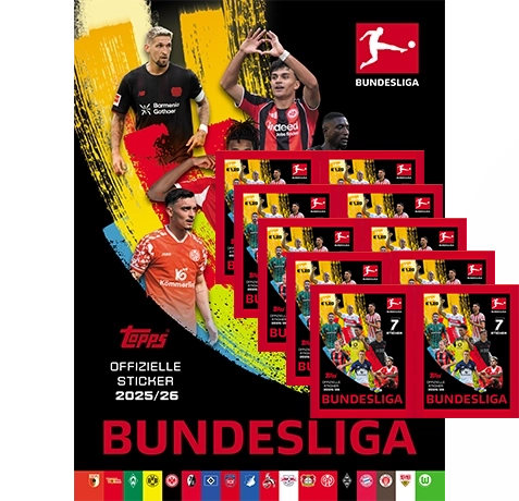 Topps Bundesliga Sticker 2025/26 Bundle kaufen | Album + 10 Tüten | Sticker-und-co