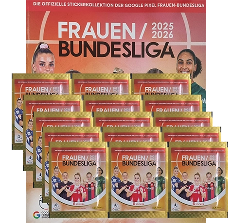 Panini Frauen Bundesliga 2025/26 Sticker Album + 15 Tüten