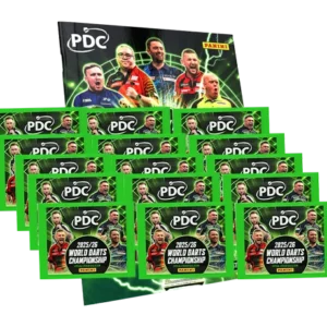 Panini PDC Darts 2026 Stickeralbum + 15 Tüten | 75 Sticker | Sammler-Bundle