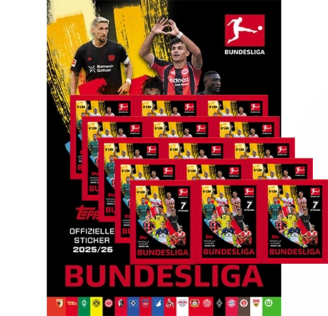 Topps Bundesliga Sticker 2025/26 Bundle kaufen | Album + 15 Tüten | Sticker-und-co