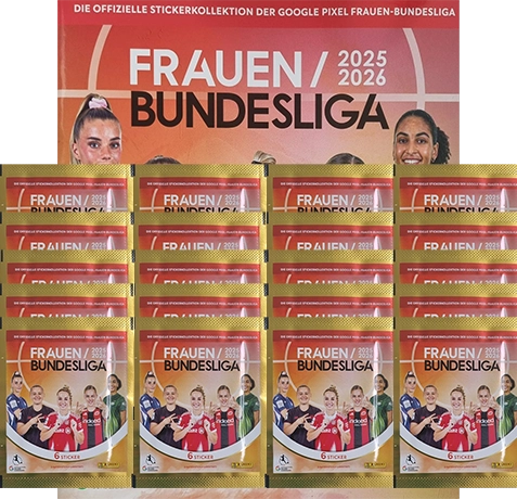 Panini Frauen Bundesliga 2025/26 Sticker Album + 20 Tüten