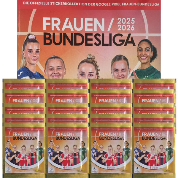 Panini Frauen Bundesliga 2025/26 Sticker Album + 20 Tüten