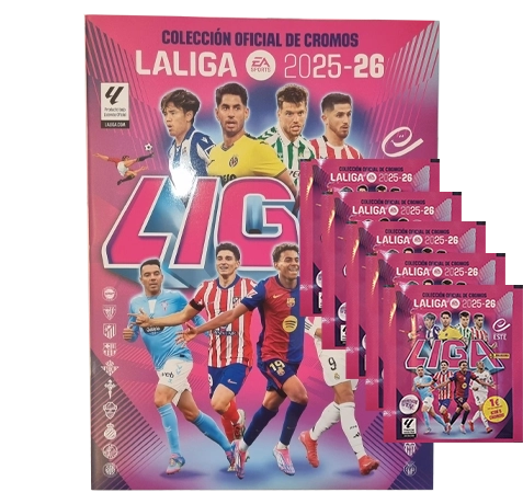Panini LaLiga Sticker 2025/26 | Stickeralbum + 5 Tüten – Offizielle Panini Kollektion (40 Sticker)