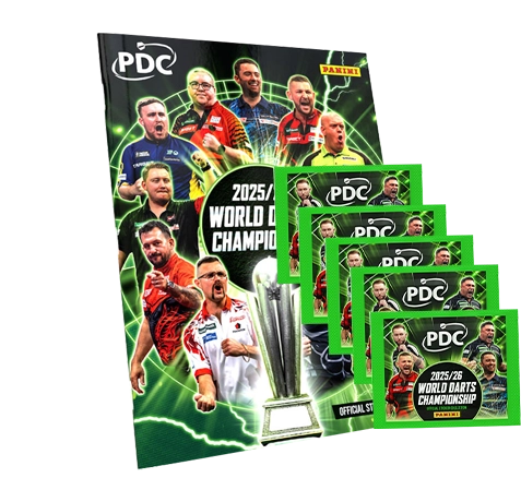 Panini PDC Darts 2026 Stickeralbum + 5 Tüten | Offizielles Panini Bundle