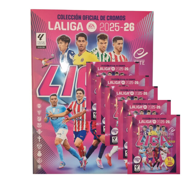 Panini LaLiga Sticker 2025/26 | Stickeralbum + 5 Tüten – Offizielle Panini Kollektion (40 Sticker)