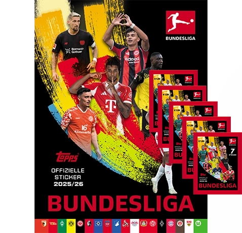 Topps Bundesliga Sticker 2025/26 Bundle kaufen | Album + 5 Tüten | Sticker-und-co