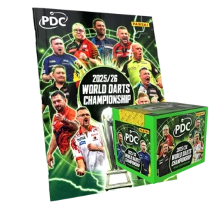 Panini PDC Darts 2026 Stickeralbum + Display | 36 Tüten | 180 Sticker