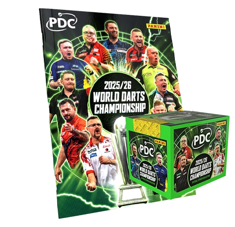 Panini PDC Darts 2026 Stickeralbum + Display | 36 Tüten | 180 Sticker