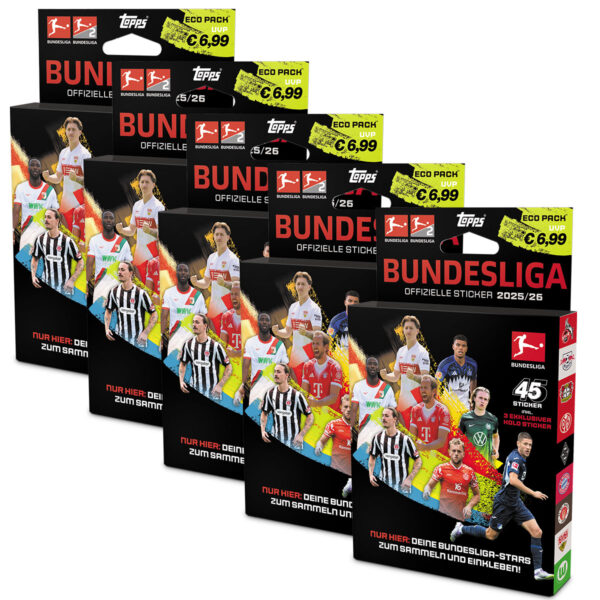 Topps Bundesliga Sticker 2025/26 XXL Bundle kaufen | 5 Eco Packs | Sticker-und-co
