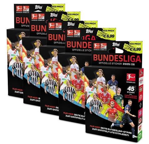 Topps Bundesliga Sticker 2025/26 XXL Bundle kaufen | 5 Eco Packs | Sticker-und-co