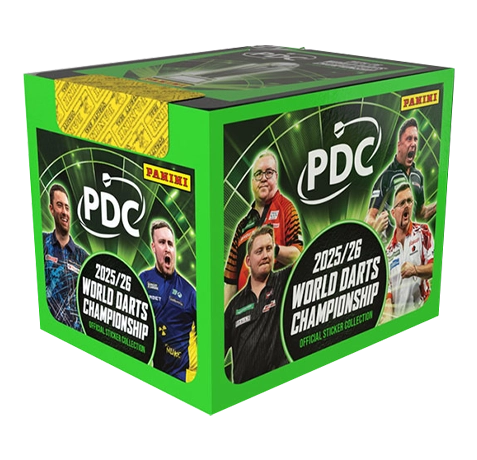 Panini PDC Darts 2026 Sticker Display | 36 Stickertüten | Offizielle Panini World Championship Stickerserie | 180 Sticker