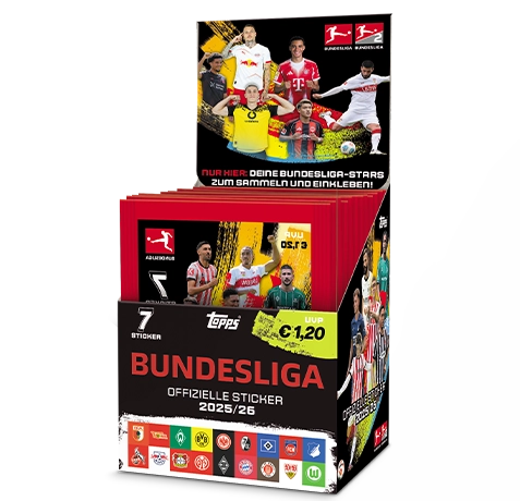 Topps Bundesliga Sticker 2025/26 Display kaufen | 50 Stickertüten | Sticker-und-co