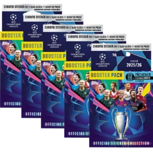 Topps Champions League Sticker 2025/26 – 5× Eco Packs (255 Sticker)