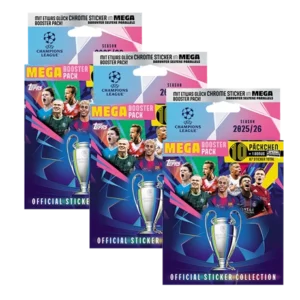 Topps Champions League Sticker 2025/26 – 3× Mega Eco Packs (183 Sticker)