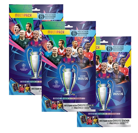 Topps Champions League Sticker 2025/26 – 3× Multipack (108 Sticker)