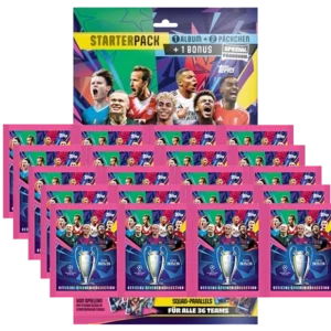 Topps Champions League Sticker 2025/26 Starterpack + 20 Tüten – 138 Sticker