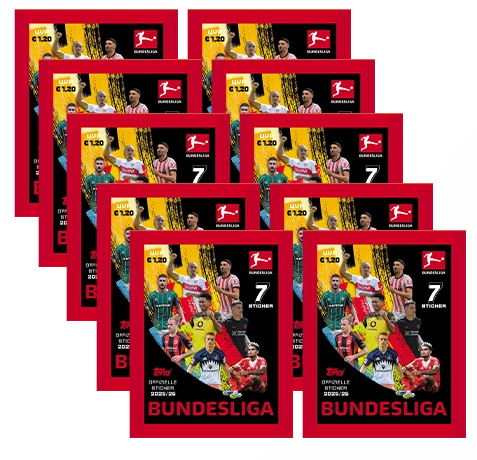 Topps Bundesliga Sticker 2025/26 | 10 Stickertüten Set | Sticker-und-co
