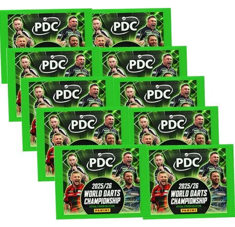 Panini PDC Darts 2026 Sticker – 10 Stickertüten | 50 Sticker | Panini Darts Serie