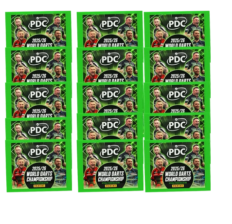 Panini PDC Darts 2026 Sticker – 15 Stickertüten | 75 Sticker | Sammlerpack