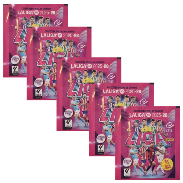 Panini LaLiga Sticker 2025/26 | 5 Tüten – Offizielle Panini Kollektion (40 Sticker)