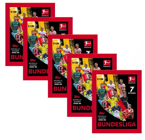 Topps Bundesliga Sticker 2025/26 – 5 Stickertüten