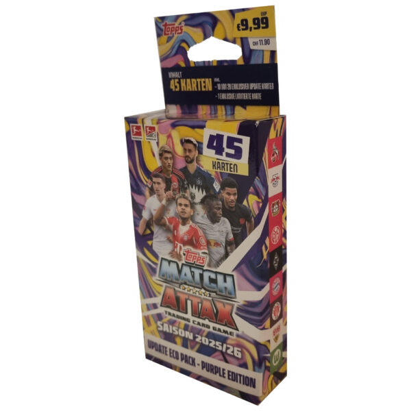 Topps Match Attax Bundesliga 2025/2026 – Update Eco Pack Purple Edition | 45 Karten + Limited Edition Karte