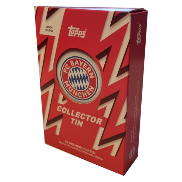 Topps Bayern München Collector Tin 2025/26 – 35 Karten | 3 Limited Editions | 2 Nummerierte Parallels | Autogramm-Chance