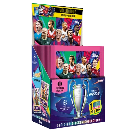Topps Champions League Sticker 2025/26 Display – 50 Tüten