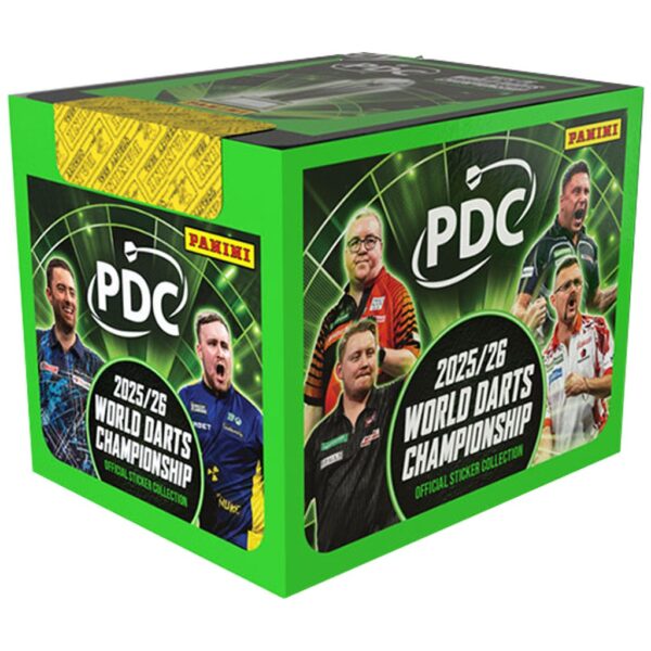 Panini PDC Darts 2026 Sticker Display | 36 Stickertüten | Offizielle Panini World Championship Stickerserie | 180 Sticker