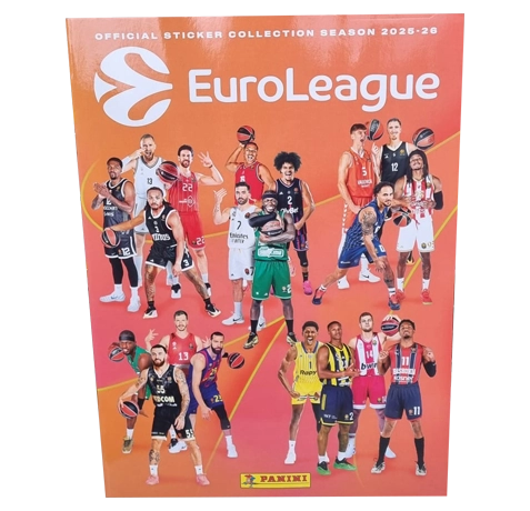 Panini Turkish Airlines EuroLeague Basketball 2025-26 Stickeralbum | 56 Seiten + 6 Sticker