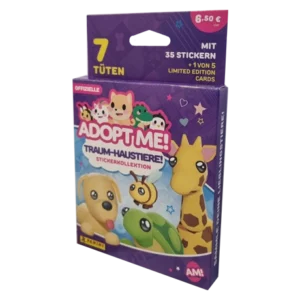 Panini ADOPT ME Sticker Eco Blister | 7 Tüten + Limited Edition Card