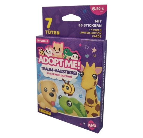 Panini ADOPT ME Sticker Eco Blister | 7 Tüten + Limited Edition Card