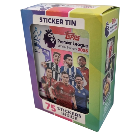 Topps Premier League Sticker 2025/2026 Sticker Tin | 12 Tüten + Bonuspack