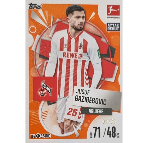 Topps Match Attax Bundesliga 2025/26 Jusuf Gazibegovic 04/25