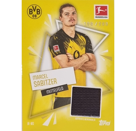 Topps Match Attax Bundesliga 2025/26 | JR-MS Marcel Sabitzer – Memorabilia Trikotstück Karte (nummeriert 108/200)